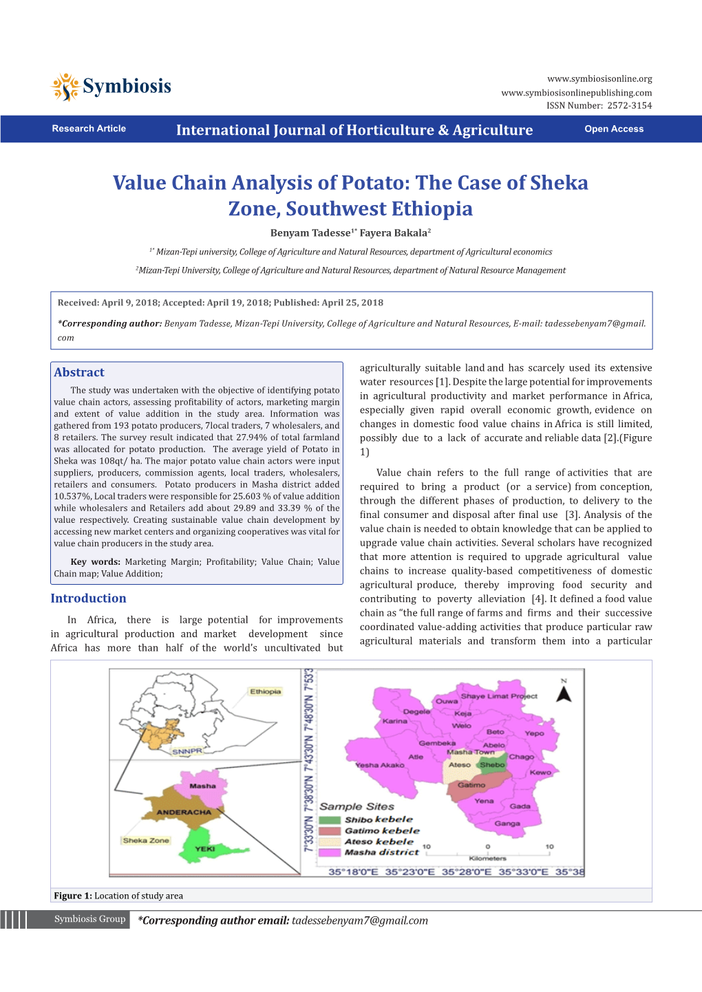 Value Chain Analysis of Potato: the Case of Sheka Zone, Southwest