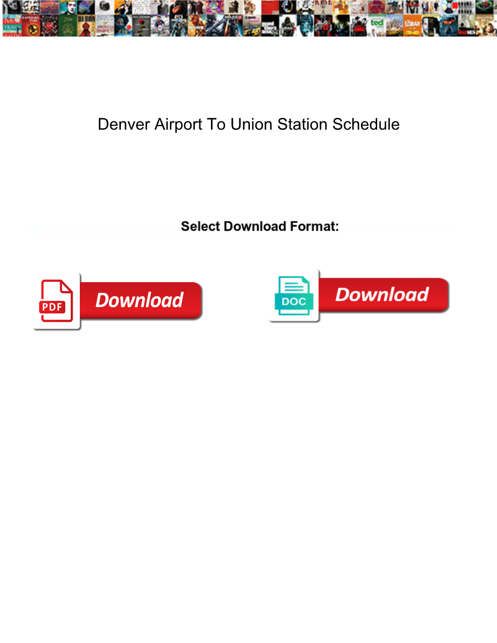 Denver Airport to Union Station Schedule