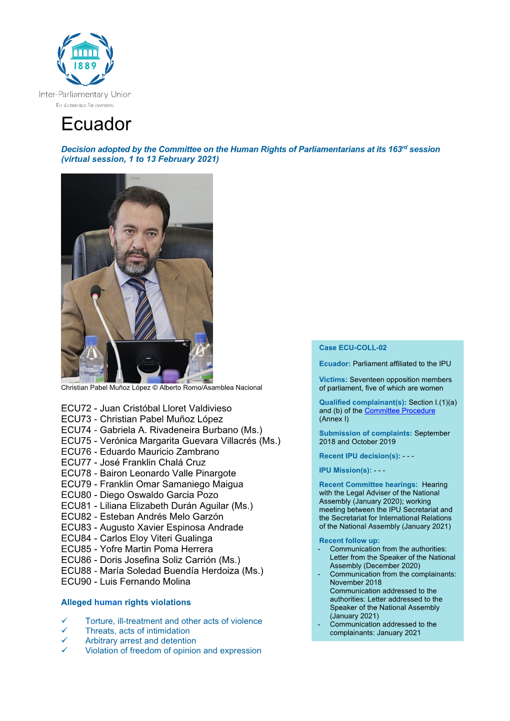 Human Rights Decisions: Ecuador