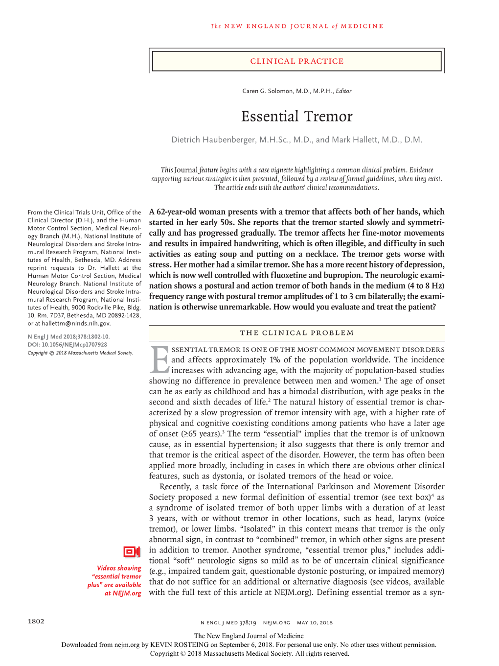 Essential Tremor