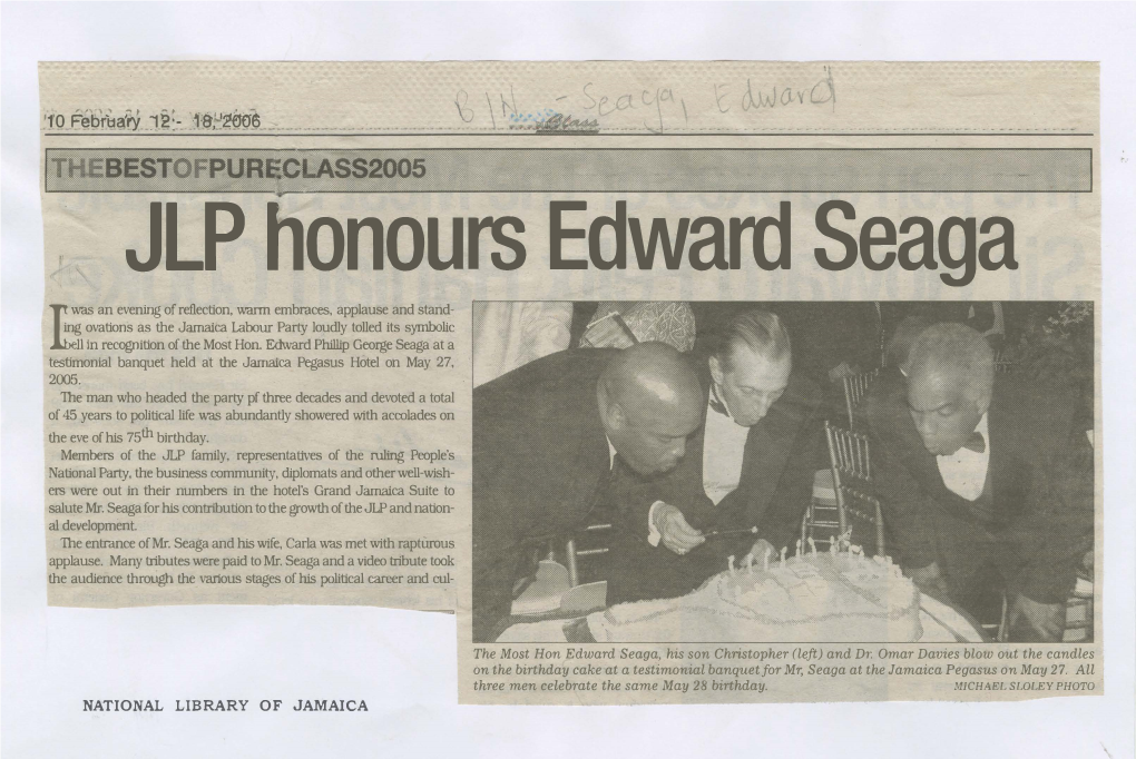JLP Honours Edward Seaga