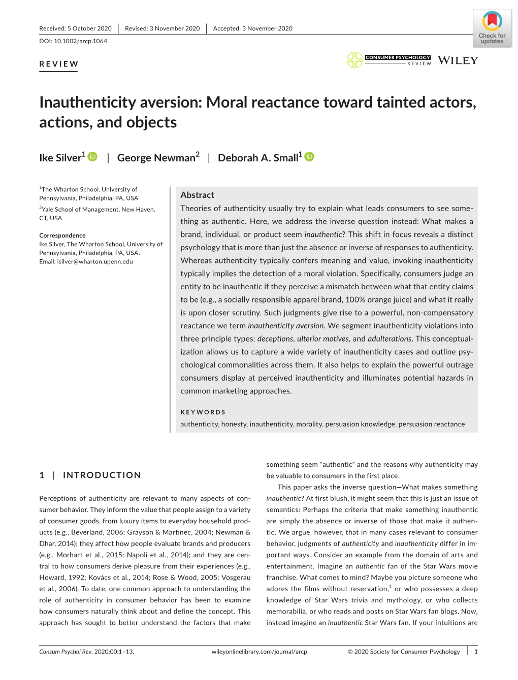 Inauthenticity Aversion: Moral Reactance Toward Tainted Actors, Actions, and Objects