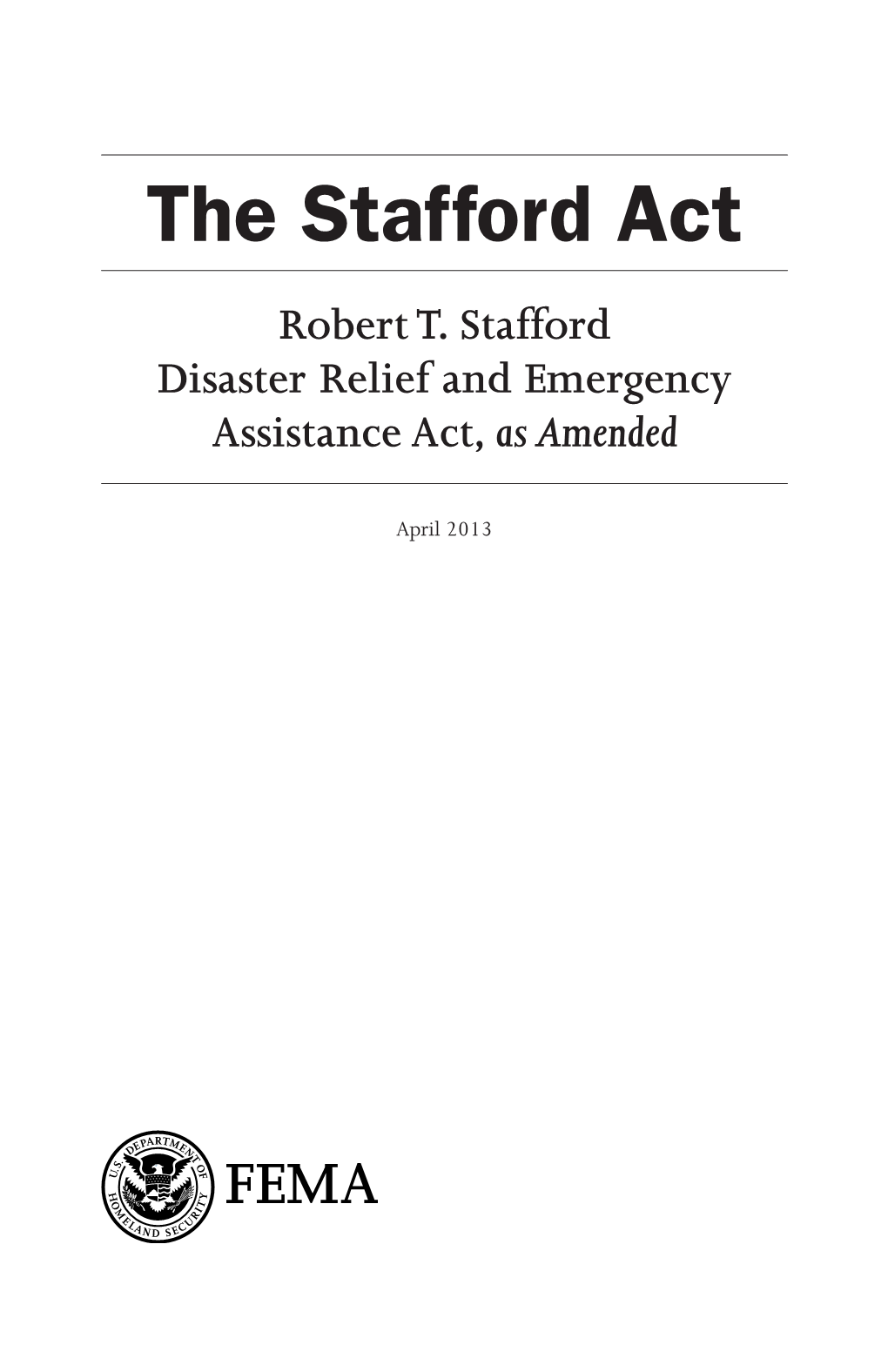 The Stafford Act Robert T