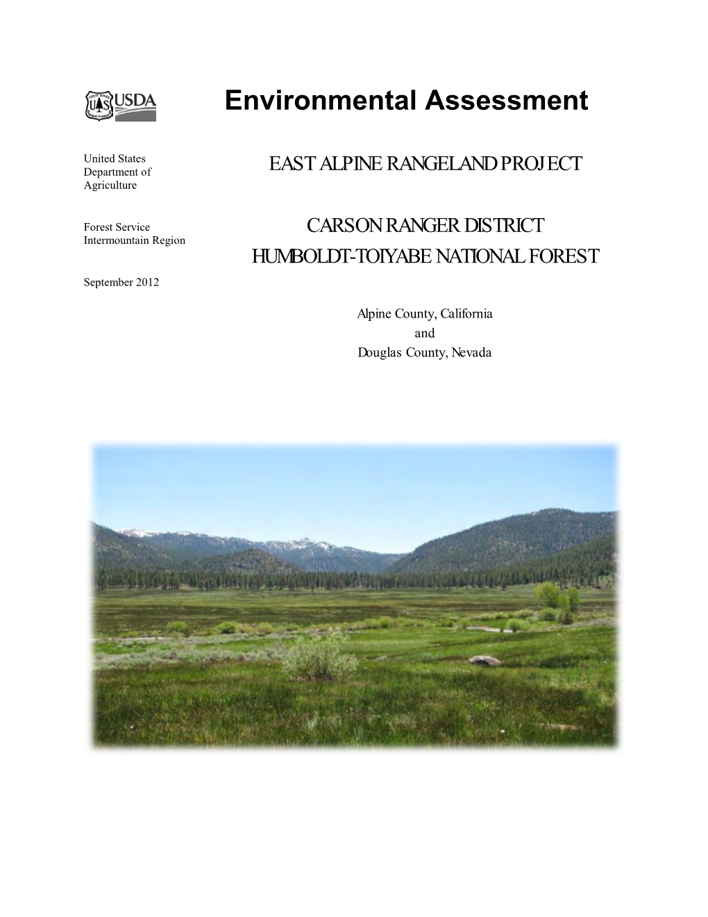 EAST ALPINE RANGELAND PROJECT Agriculture