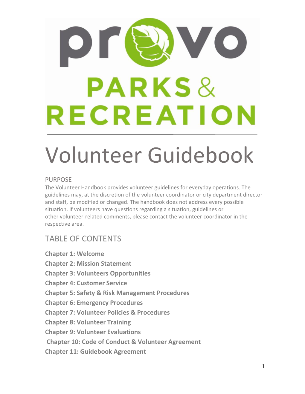 Volunteer Guidebook