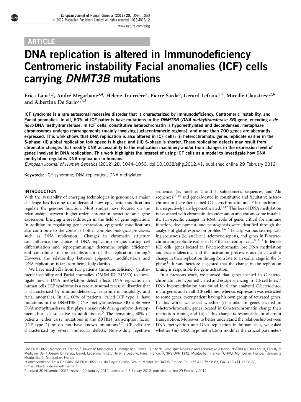 DNA Replication Is Altered in Immunodeficiency