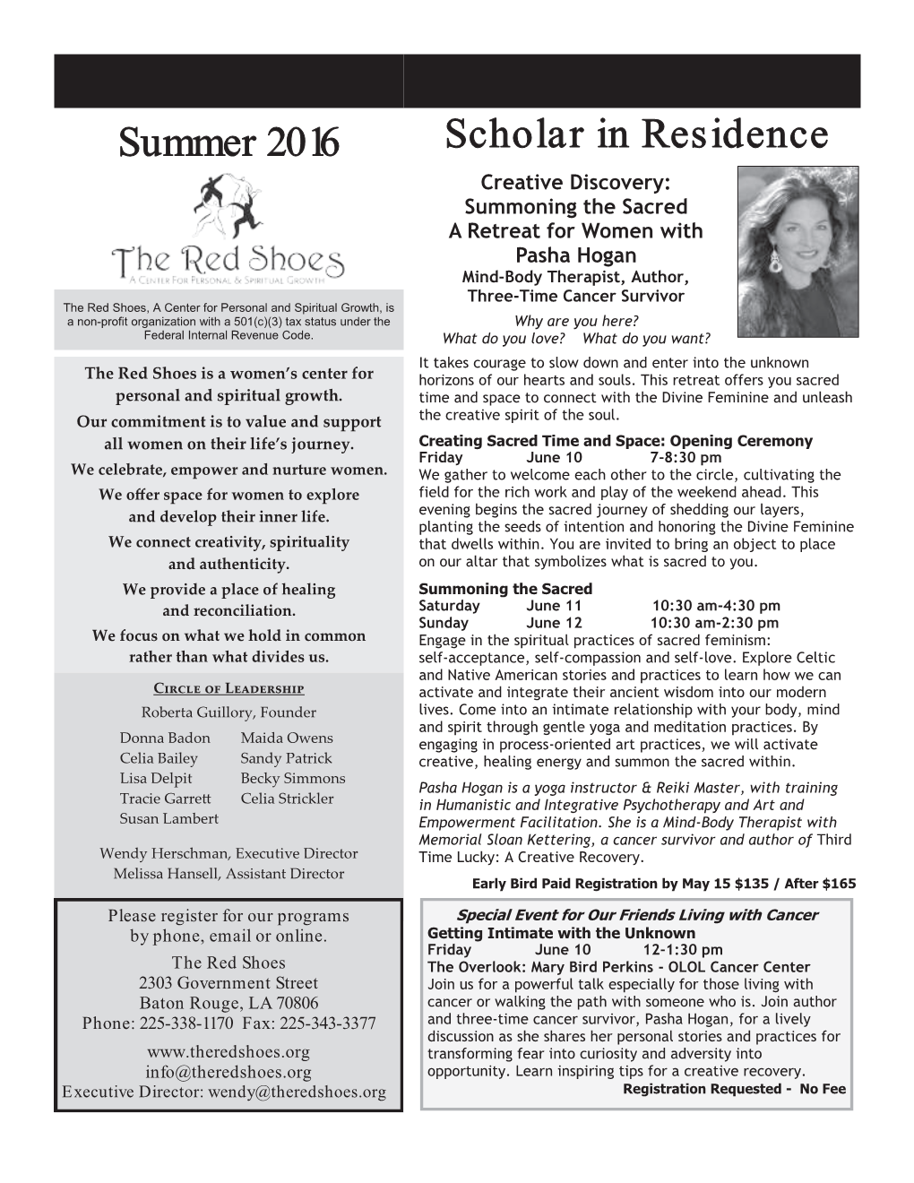 Summer 2016 Scholar in Residence