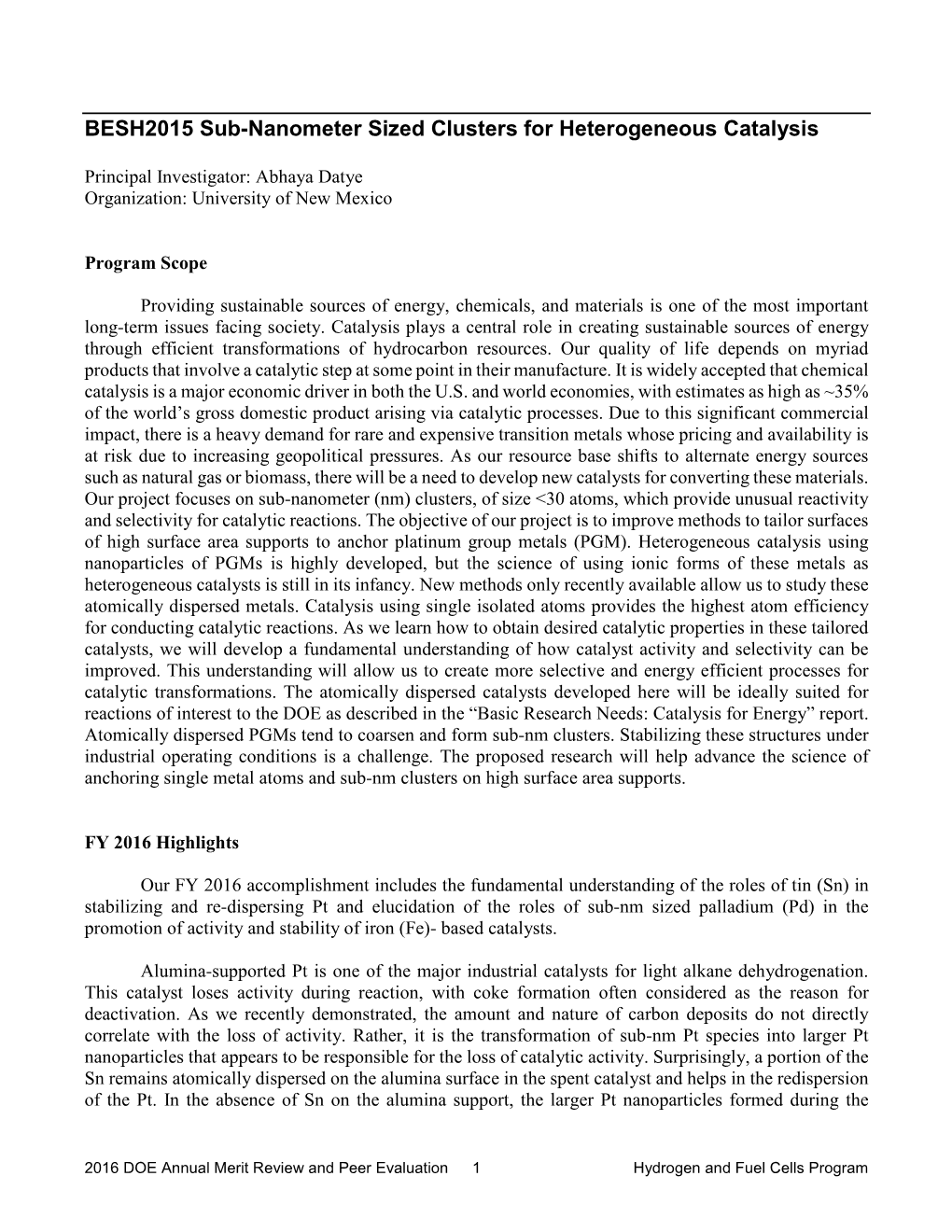 Nanostructured Catalysts for Hydrogen Generation From