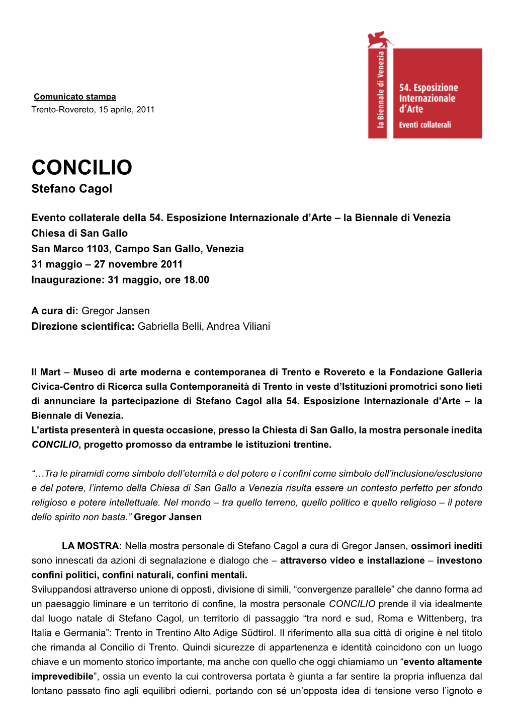 CONCILIO Stefano Cagol