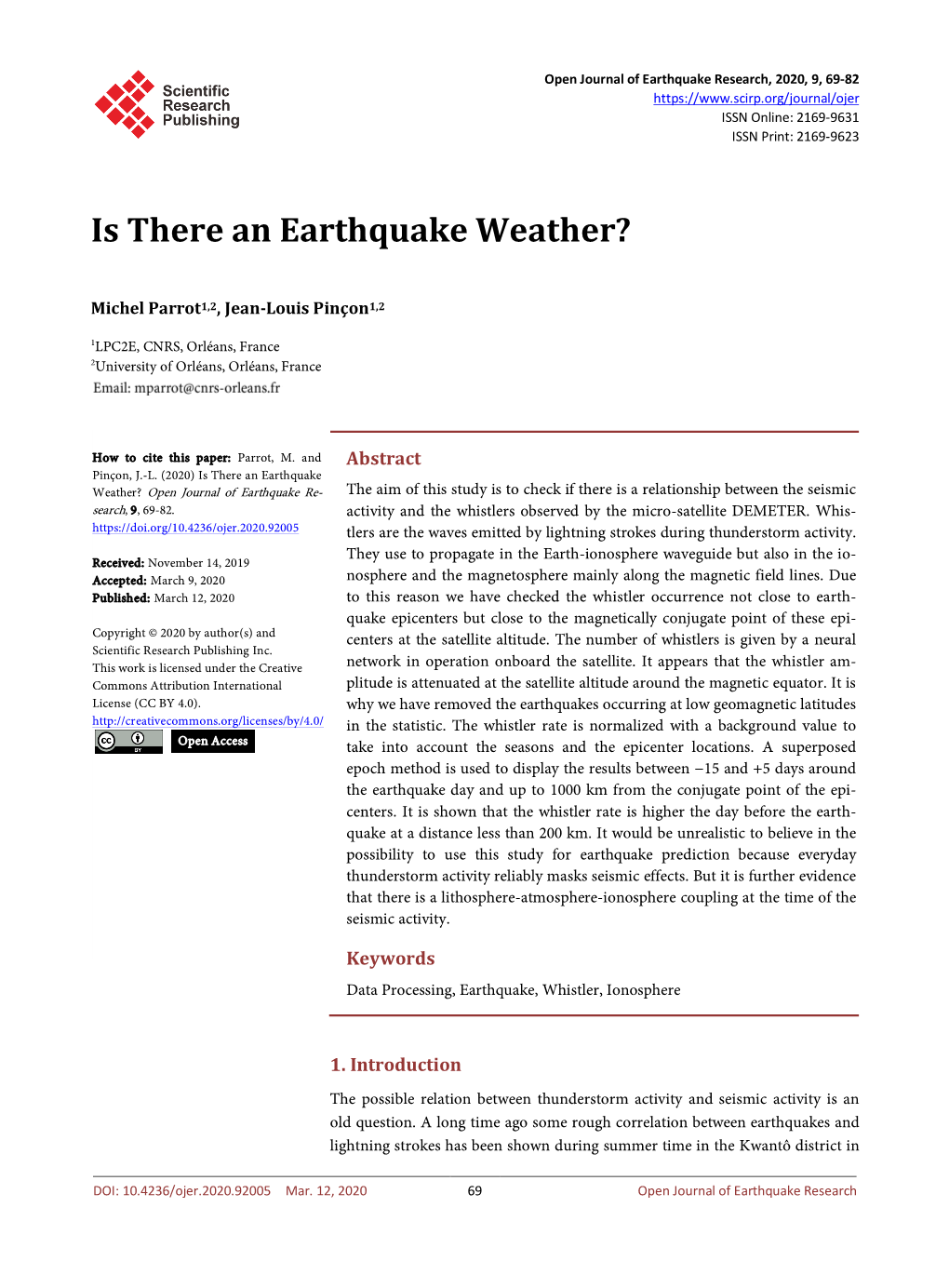 Is There an Earthquake Weather?