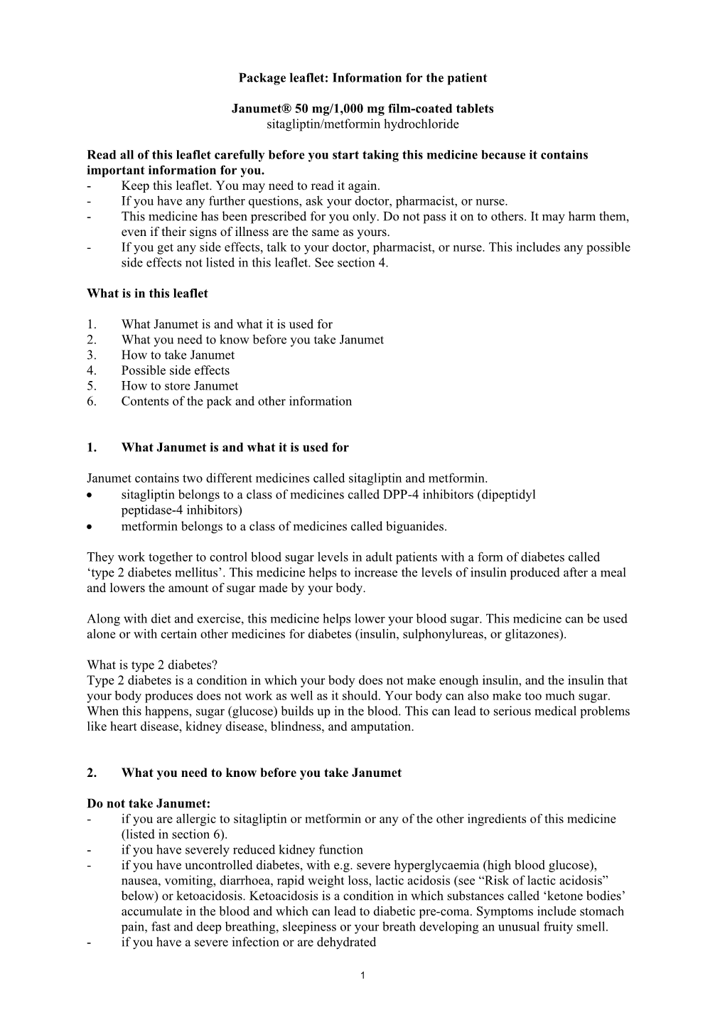 Janumet, INN-Sitagliptin/Metformin