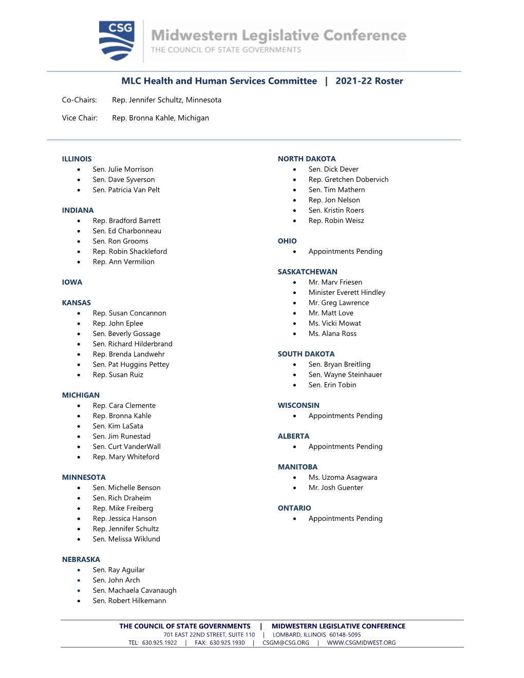 MLC Health and Human Services Committee | 2021-22 Roster