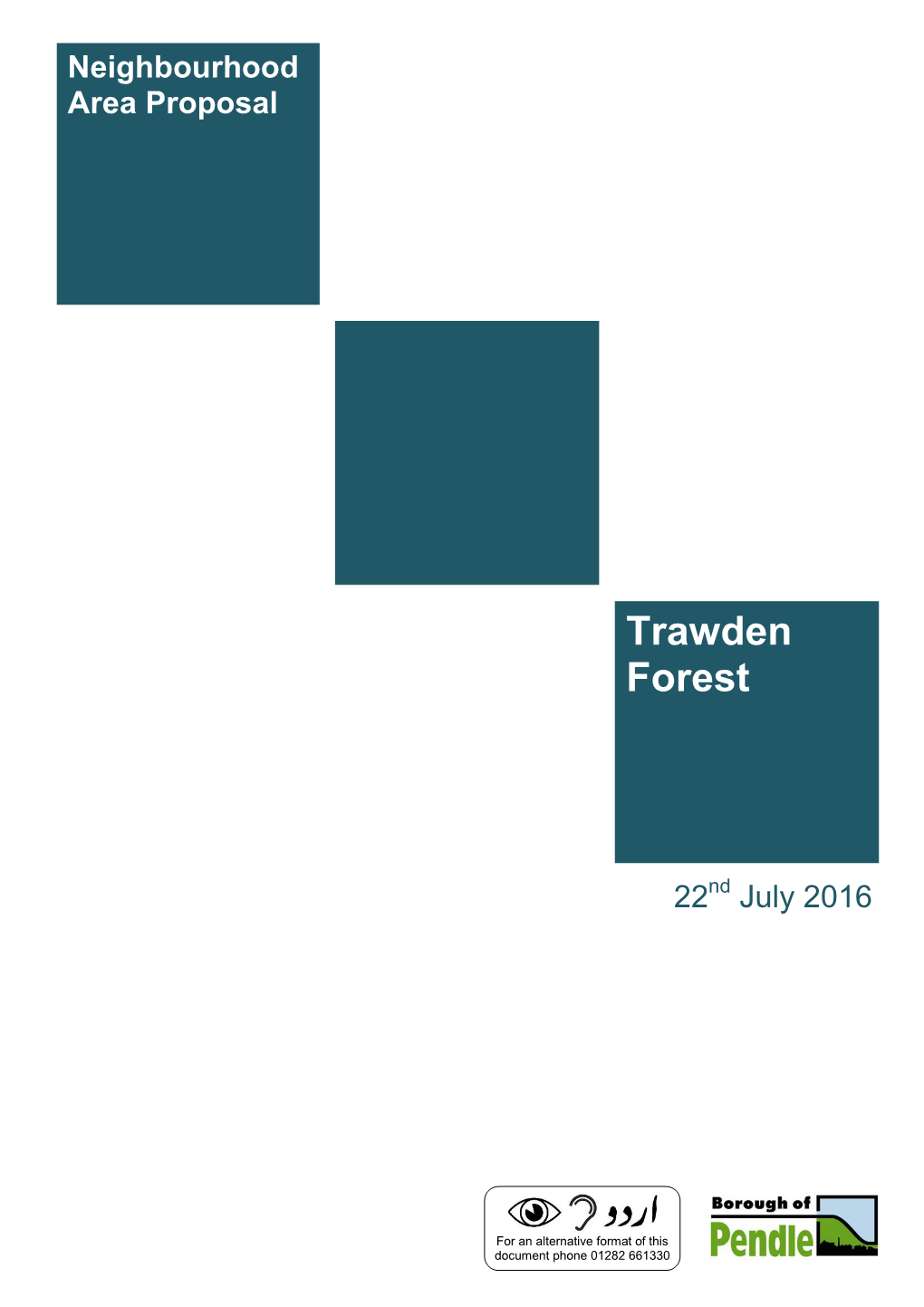 Trawden Forest Parish Council Submitted Formal Written Notification to Pendle Council Stating Their Intention to Prepare a Neighbourhood Plan (Appendix 1)