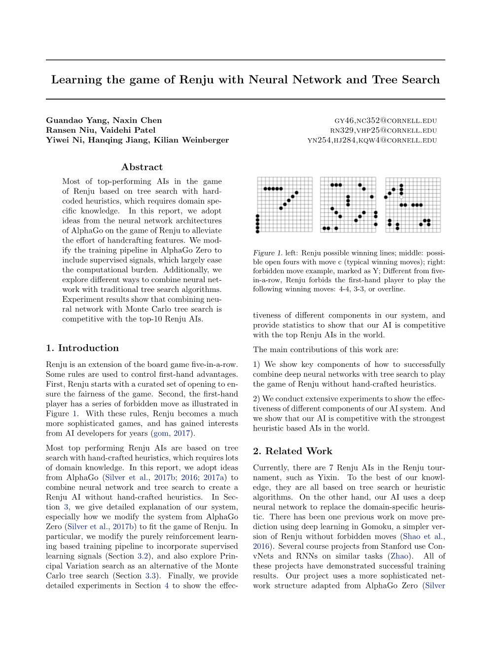 Learning the Game of Renju with Neural Network and Tree Search