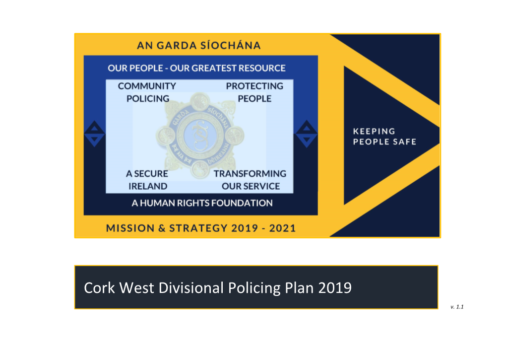 Cork West Divisional Policing Plan 2019 05/07/2019Pdf1.9Mb