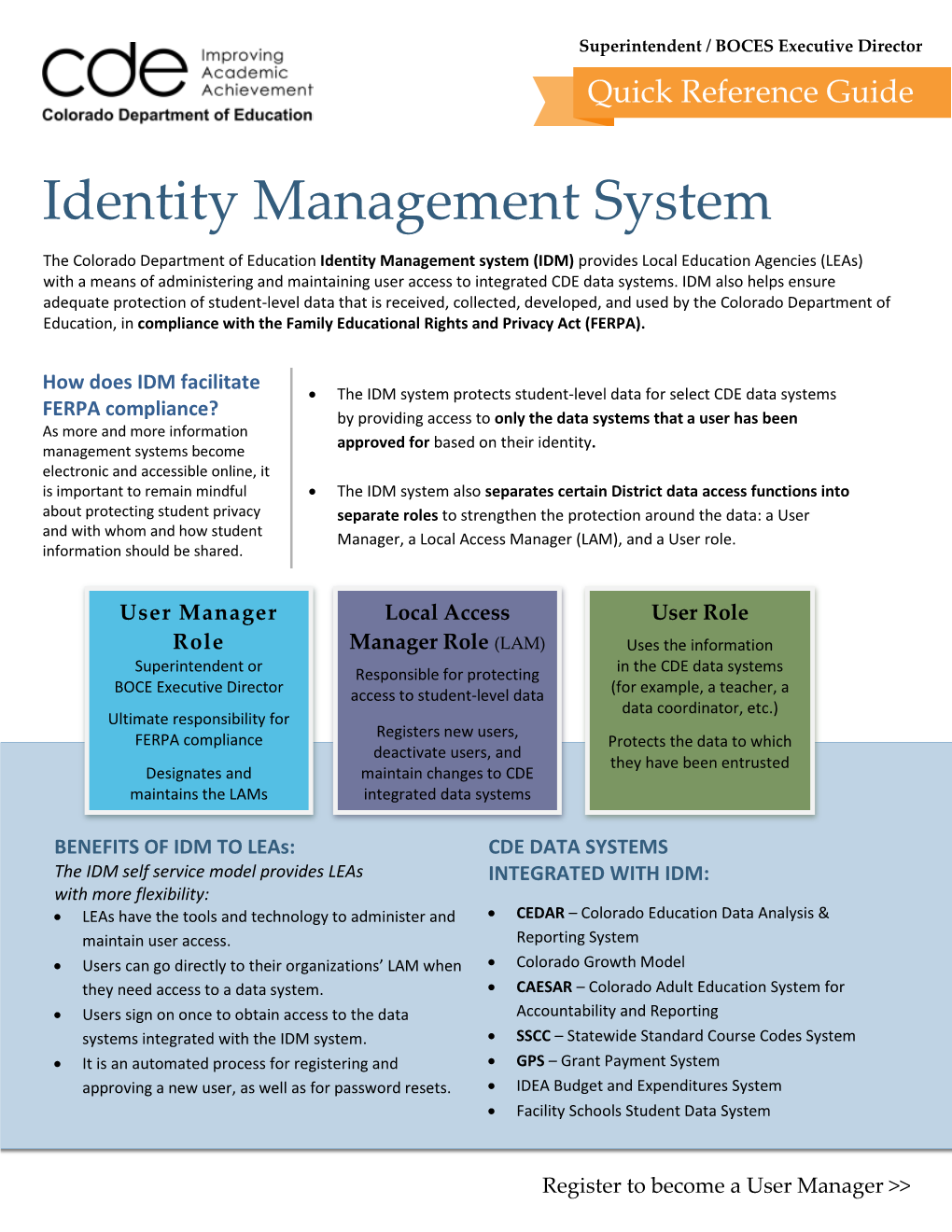 Identity Management System Quick Reference Guide 2