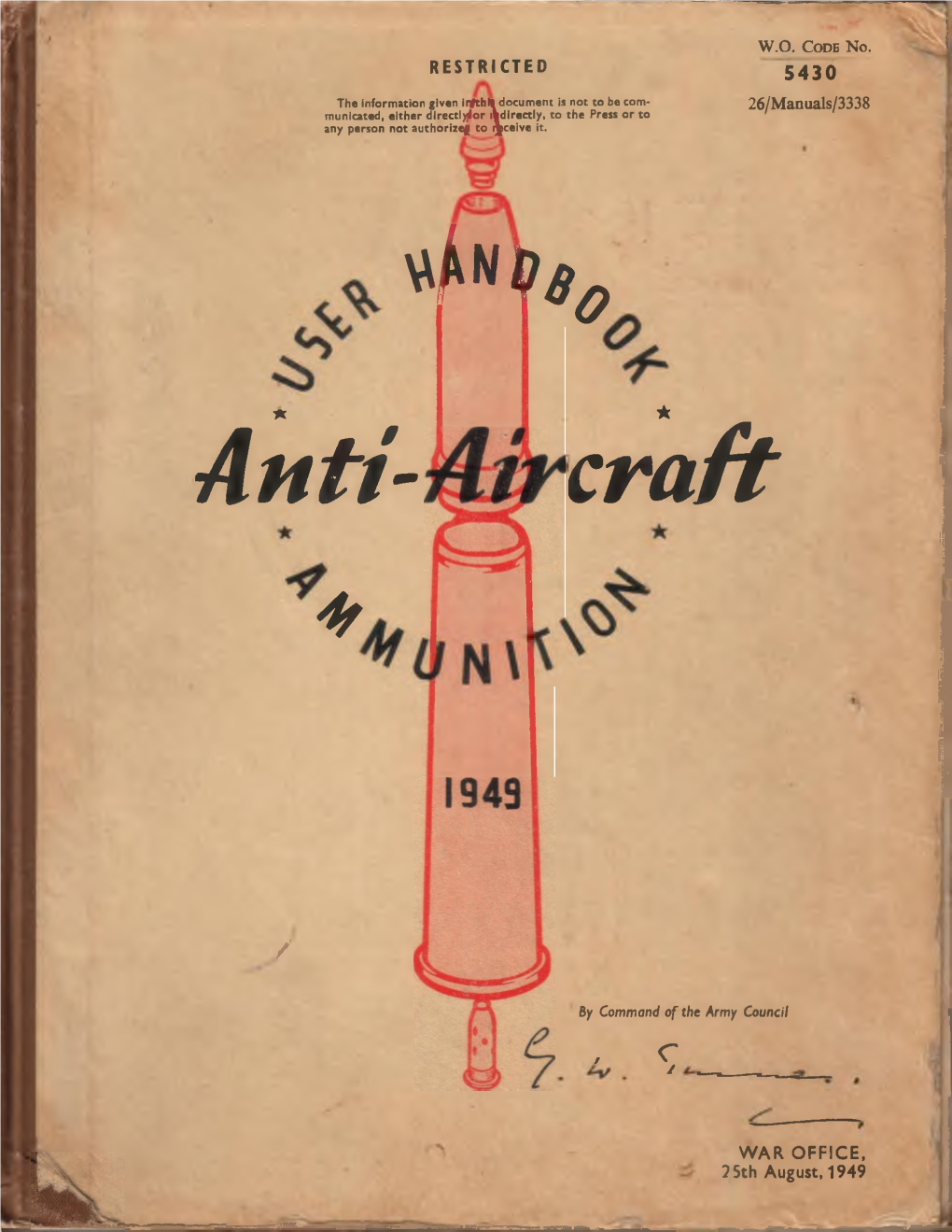 26 Manuals 3338, Anti-Aircraft Ammunition