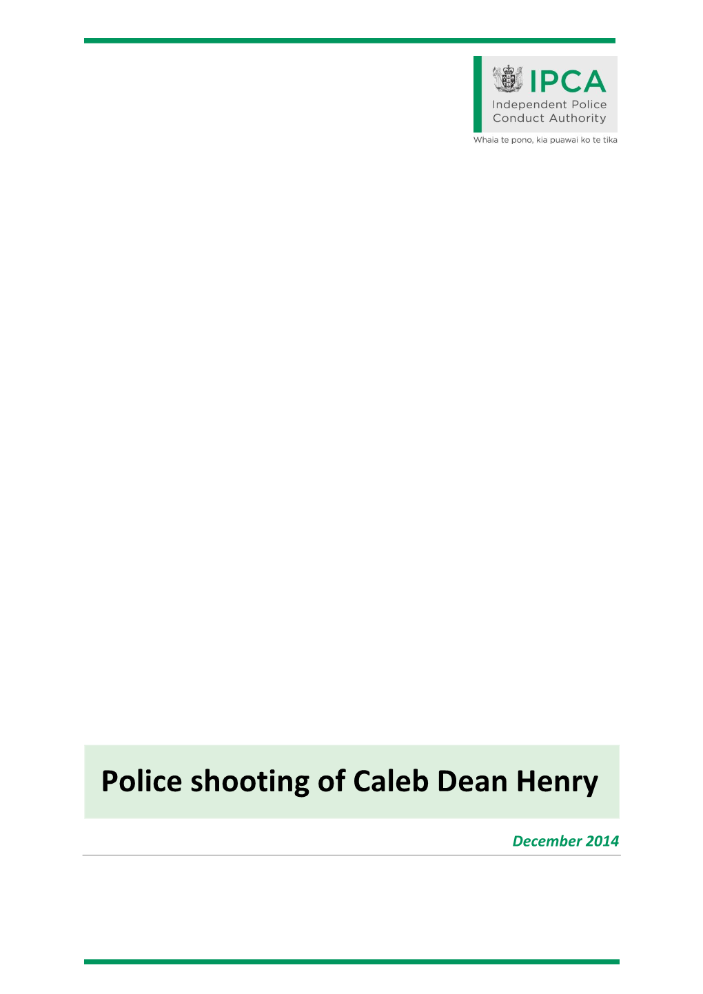 Police Shooting of Caleb Dean Henry