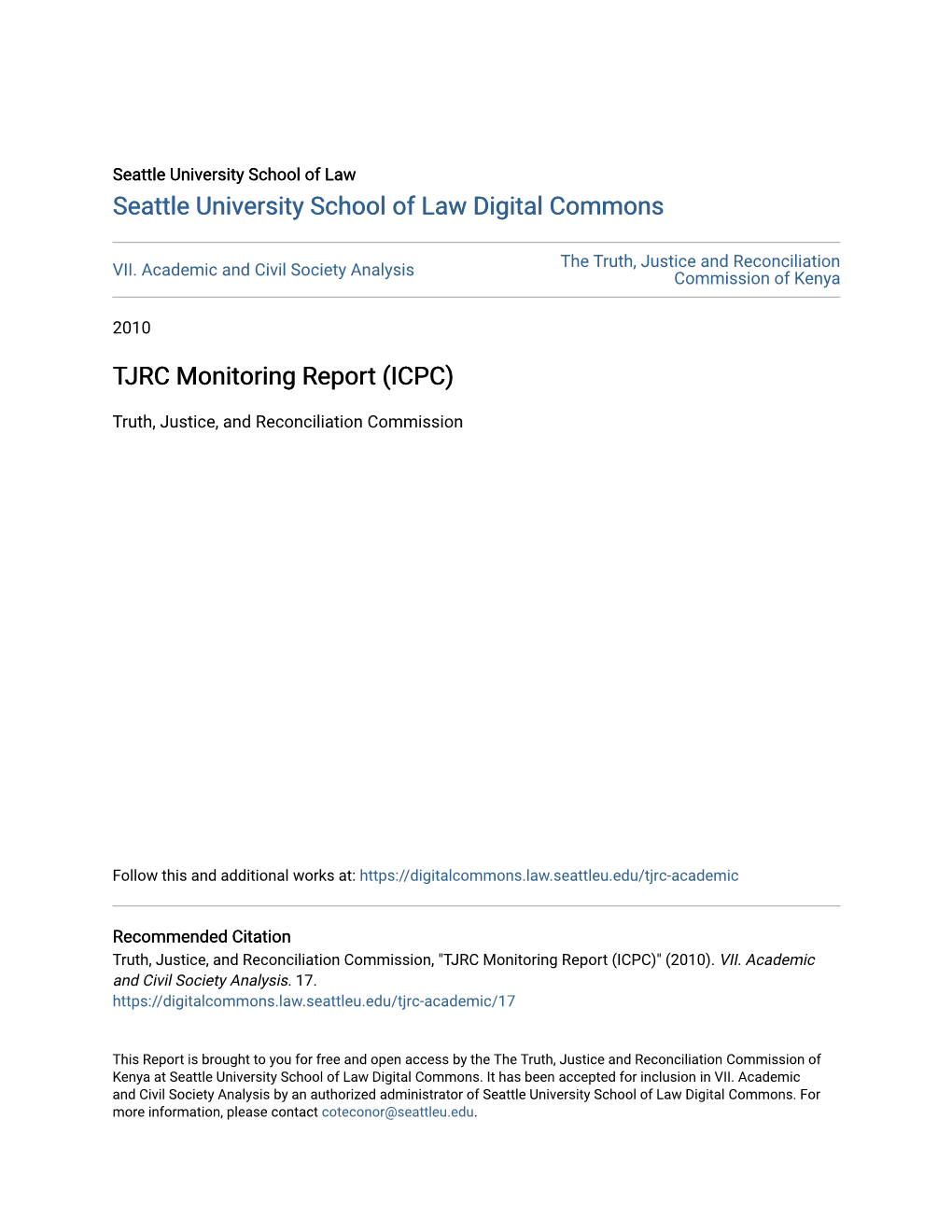 TJRC Monitoring Report (ICPC)