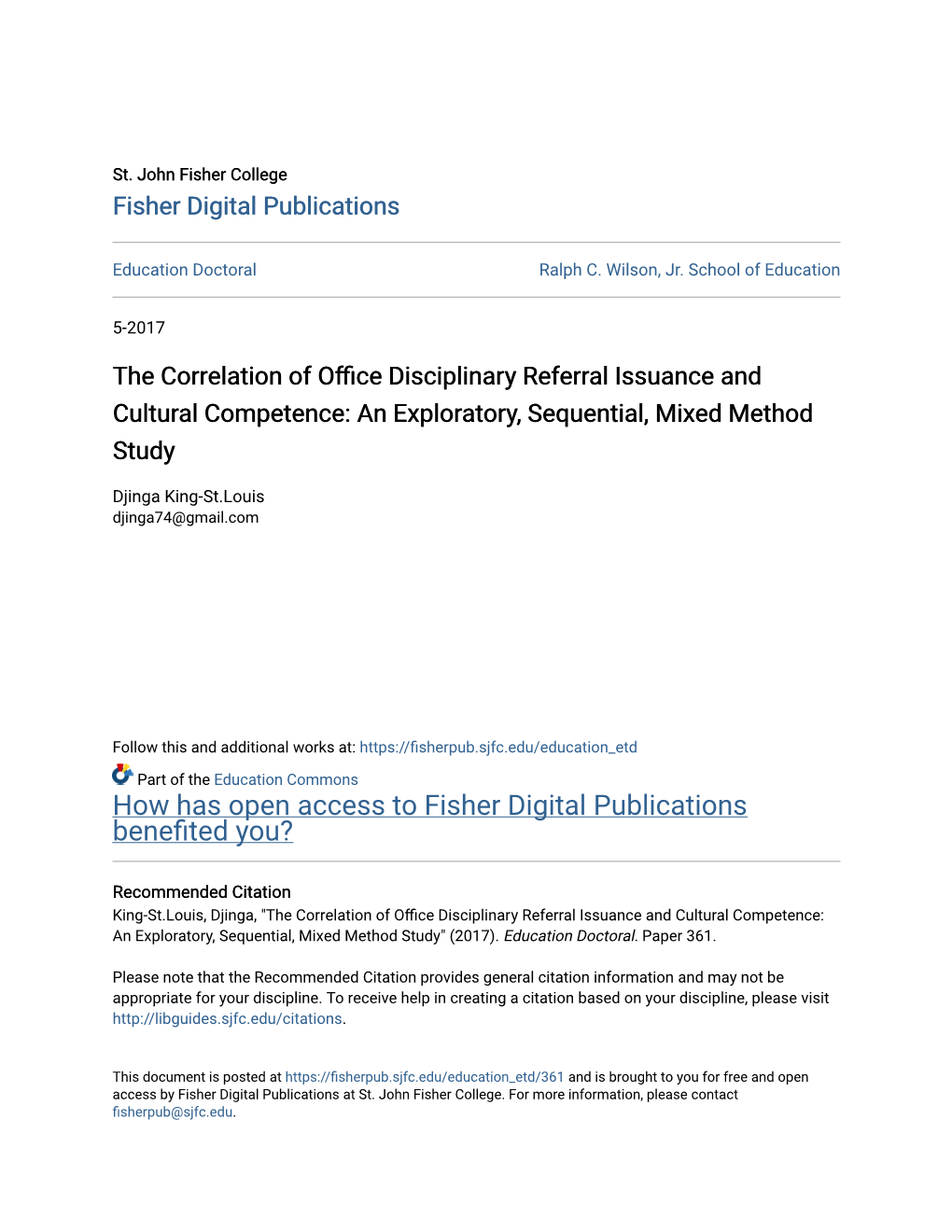 The Correlation of Office Disciplinary Referral Issuance and Cultural Competence: an Exploratory, Sequential, Mixed Method Study