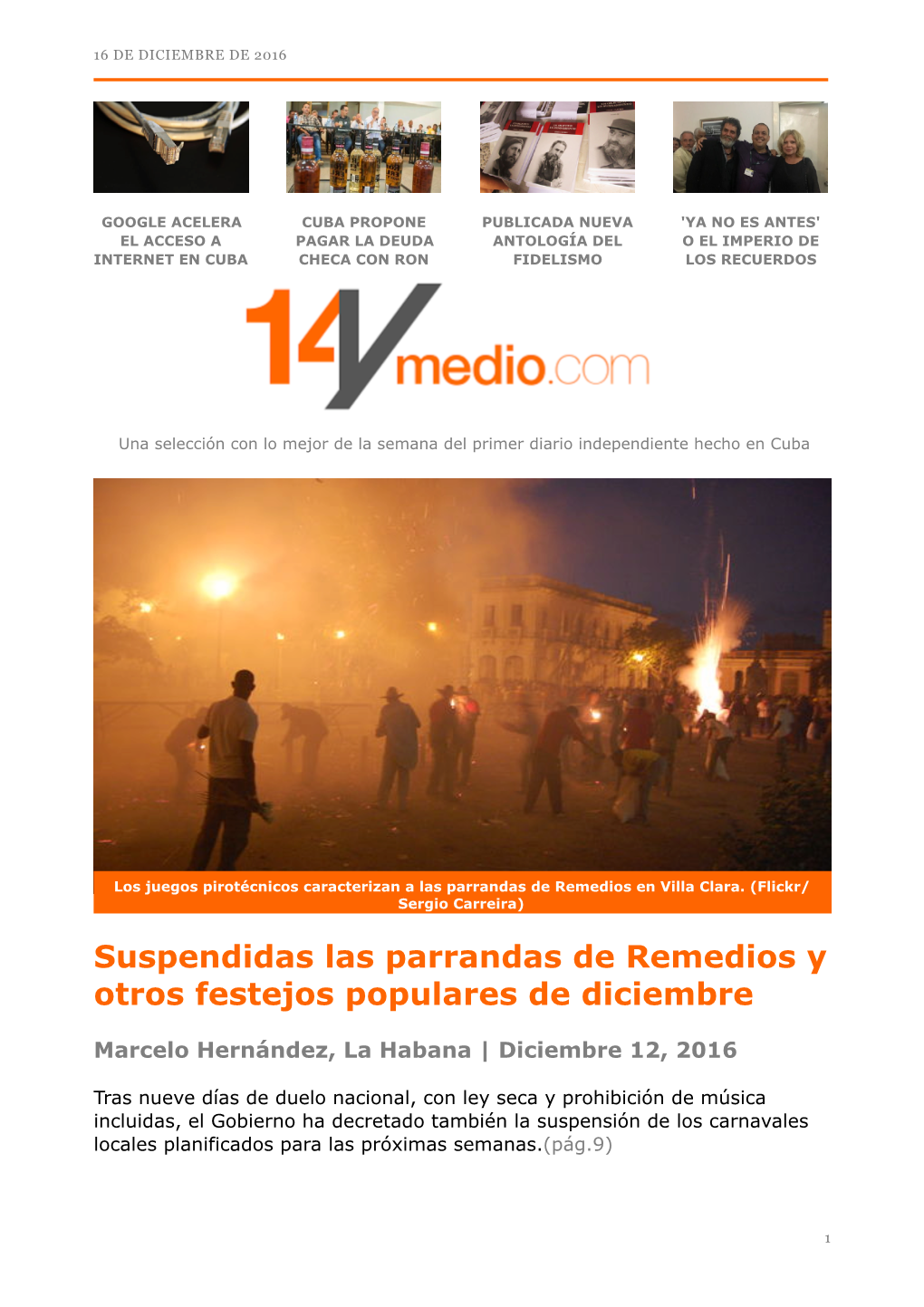 Suspendidas Las Parrandas De Remedios Y Otros Festejos Populares De Diciembre