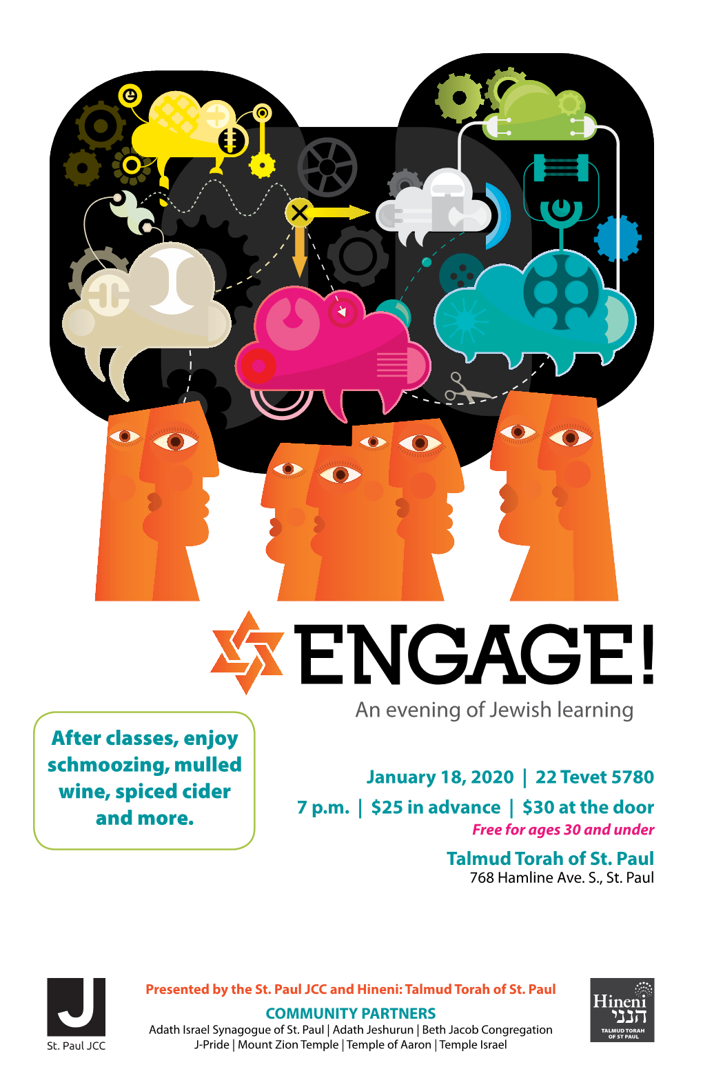 An Evening of Jewish Learning After Classes, Enjoy Schmoozing, Mulled