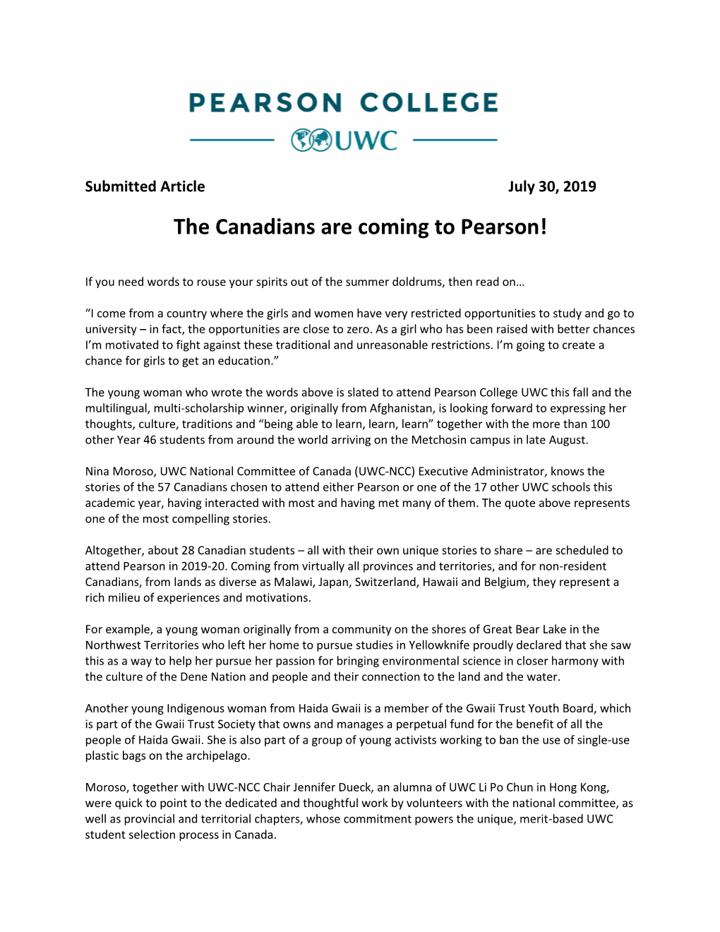 The Canadians Are Coming to Pearson!