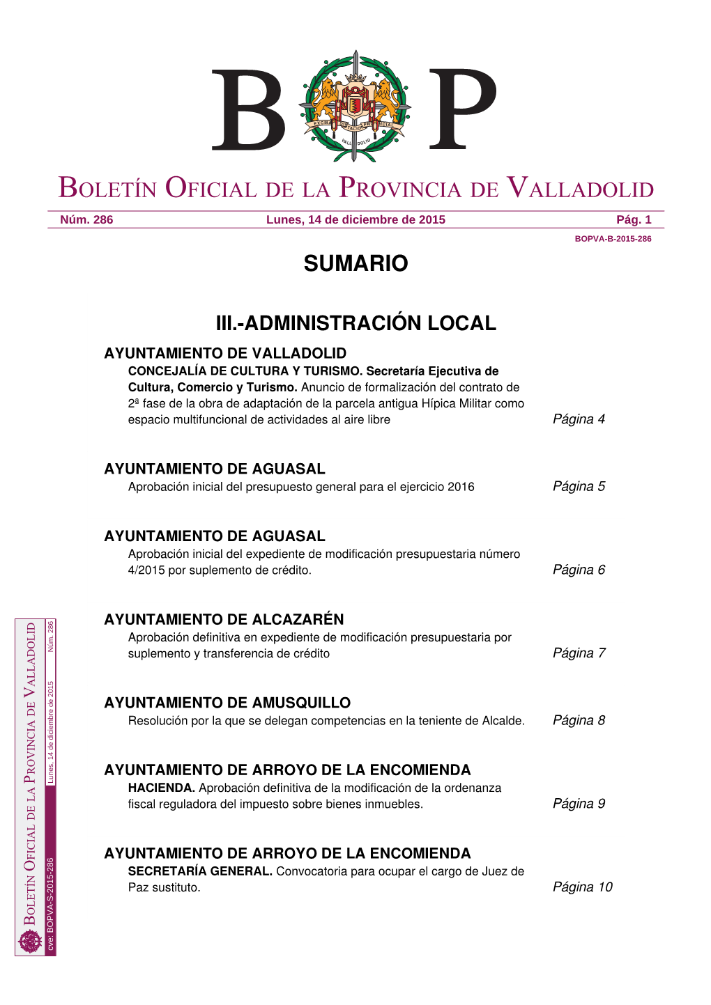 AYUNTAMIENTO DE SAN MARTÍN DE VALVENÍ Aprobación Inicial Del Expediente De Modificación Presupuestaria Número 2/2015 Página 17 Núm