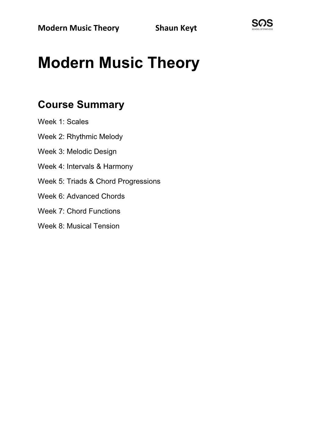 Modern Music Theory Course Notes.Pdf