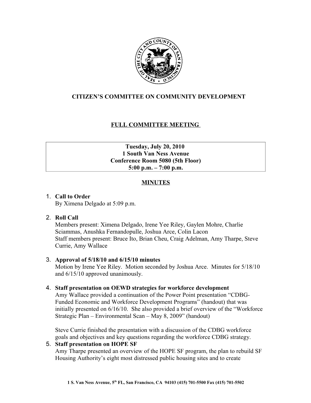 Full Committee Meeting Notice