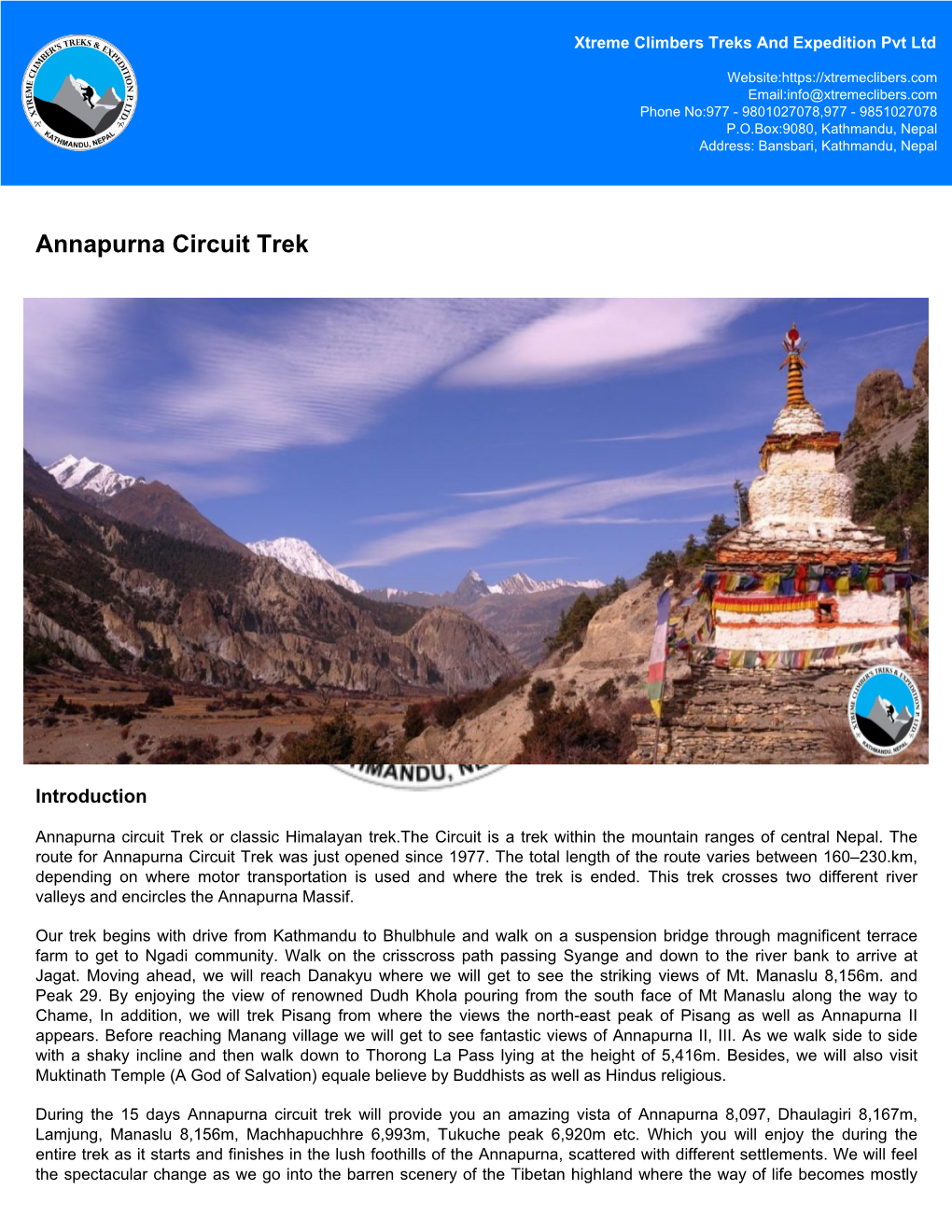 Annapurna Circuit Trek