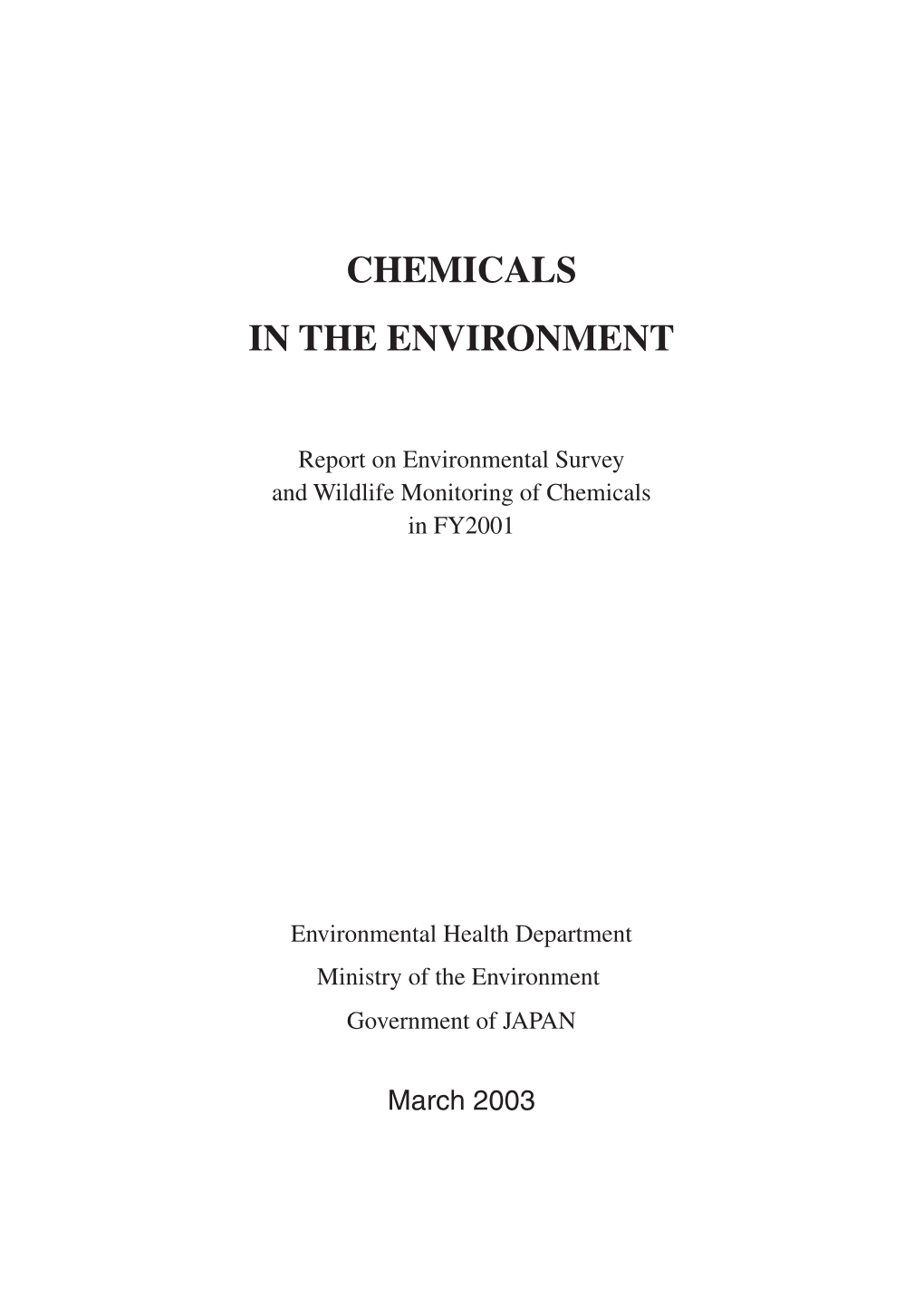 Chemicals in the Environment (FY2001)