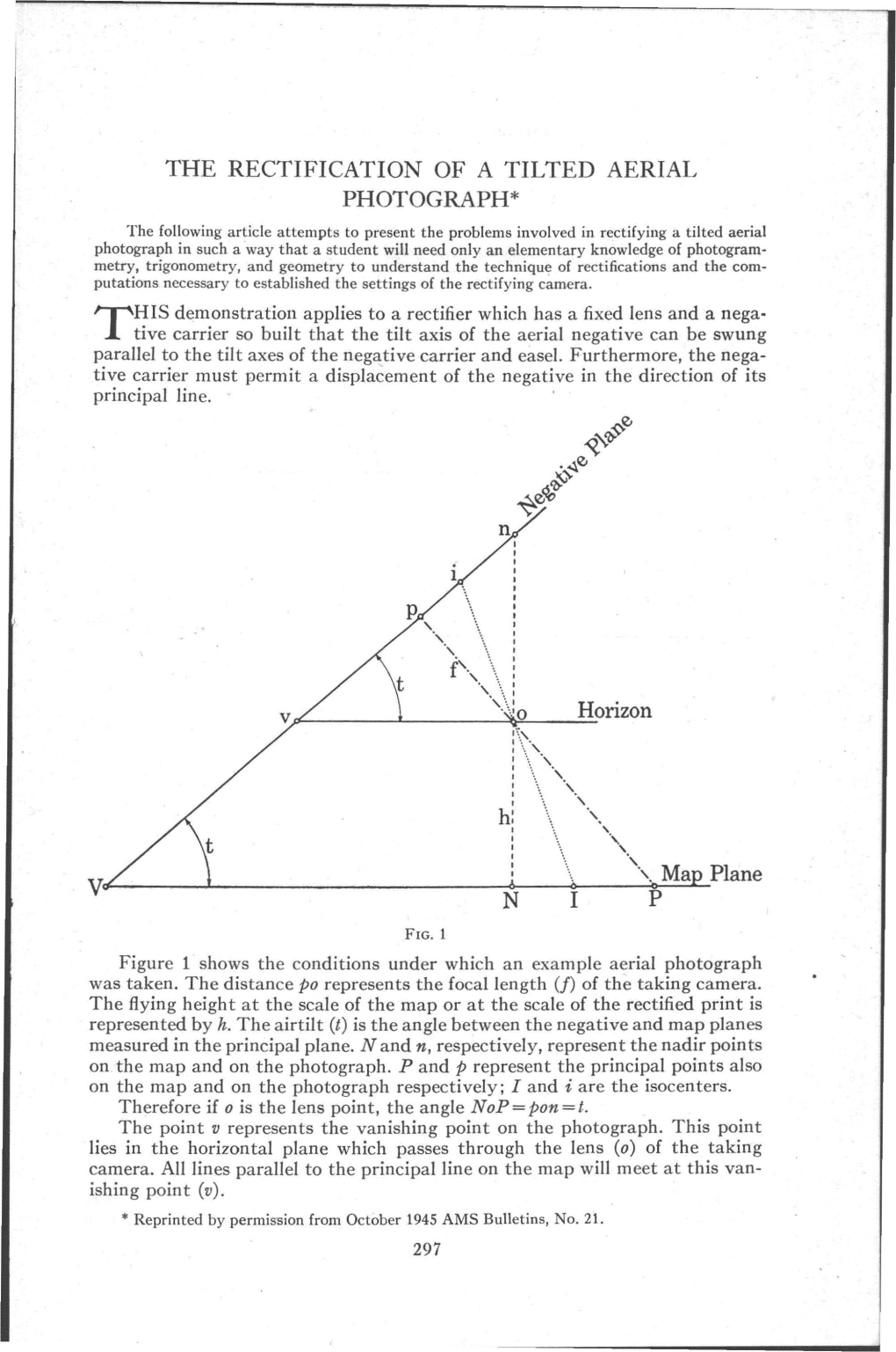 The Rectification of a Tilted Aerial Photograph