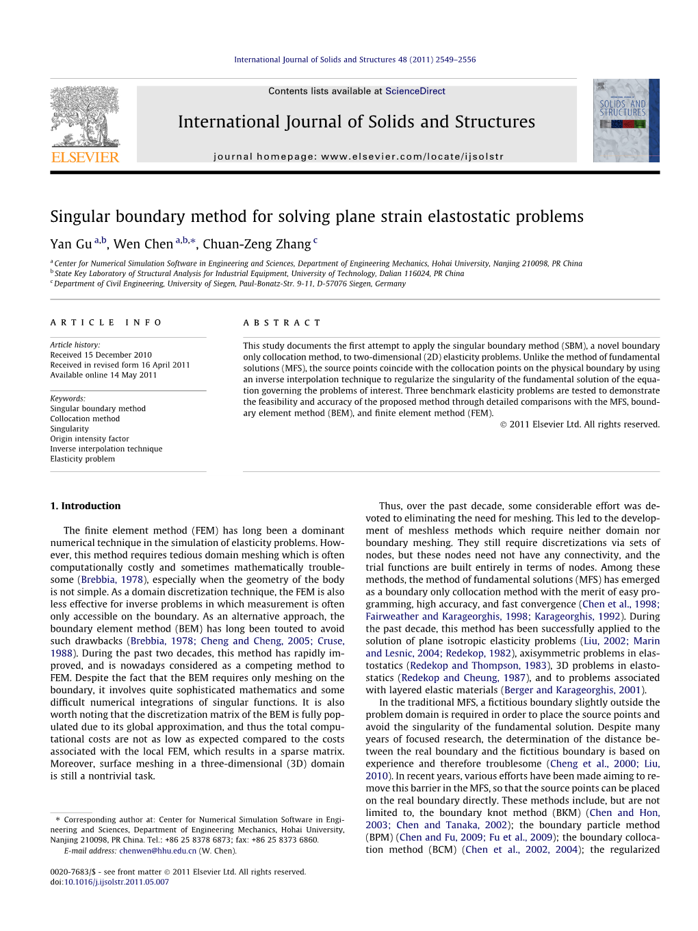 Singular Boundary Method for Solving Plane Strain Elastostatic Problems