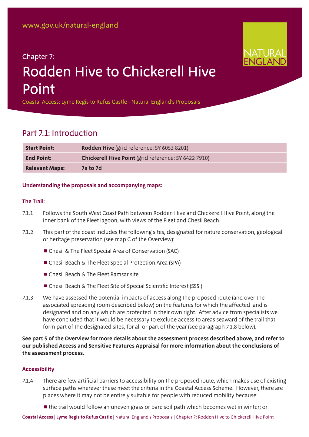 Rodden Hive to Chickerell Hive Point Coastal Access: Lyme Regis to Rufus Castle - Natural England’S Proposals