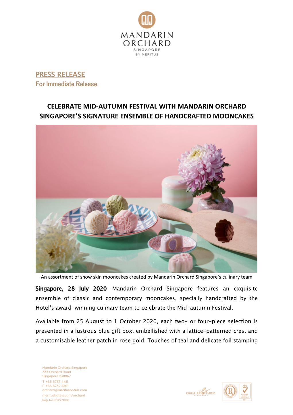 Celebrate Mid-Autumn Festival with Mandarin Orchard Singapore's