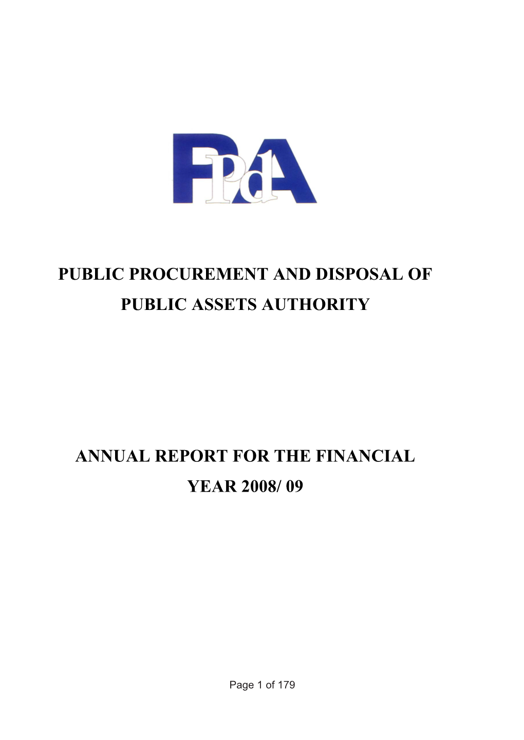 Public Procurement and Disposal of Public Assets Authority