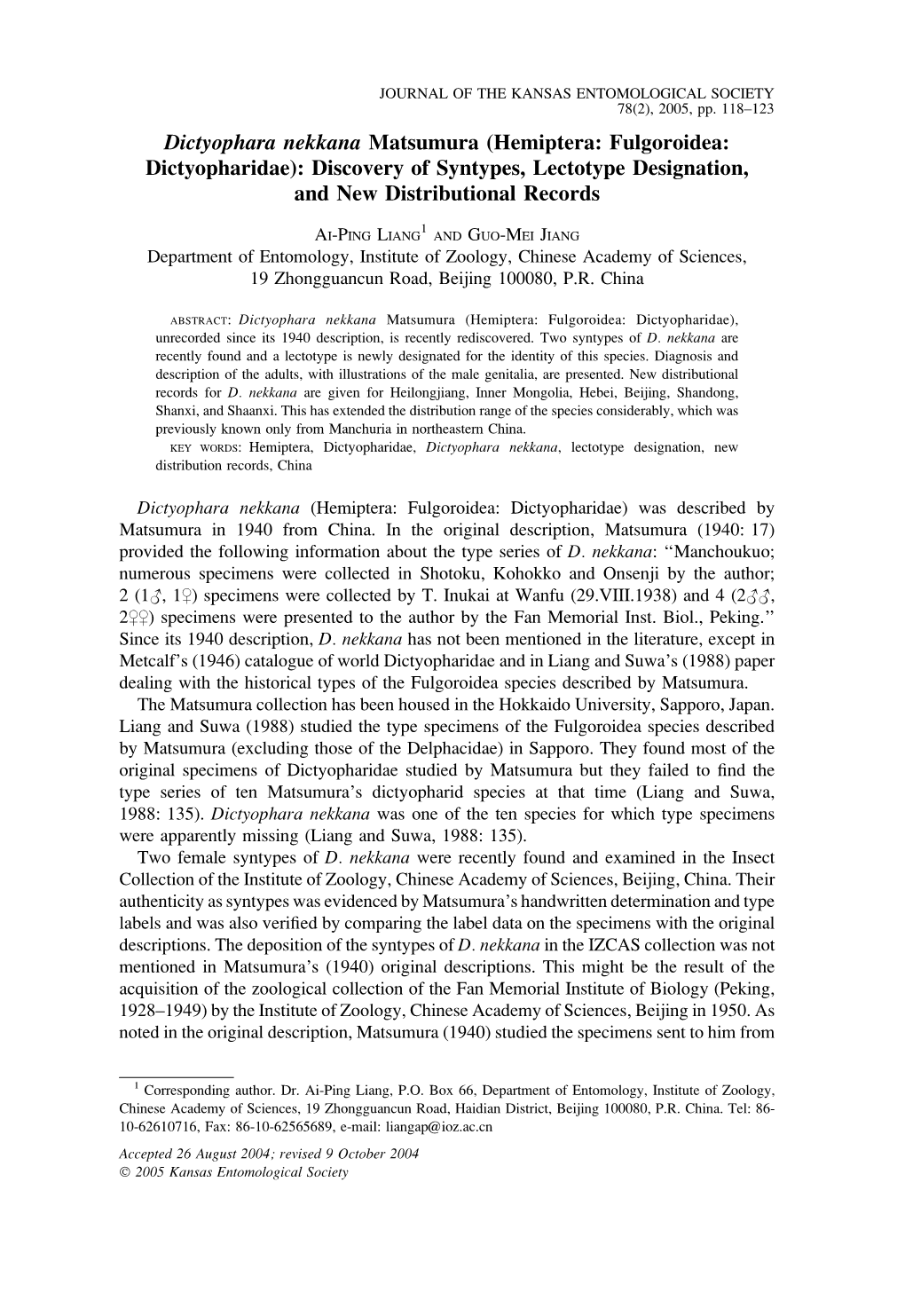 Hemiptera: Fulgoroidea: Dictyopharidae): Discovery of Syntypes, Lectotype Designation, and New Distributional Records