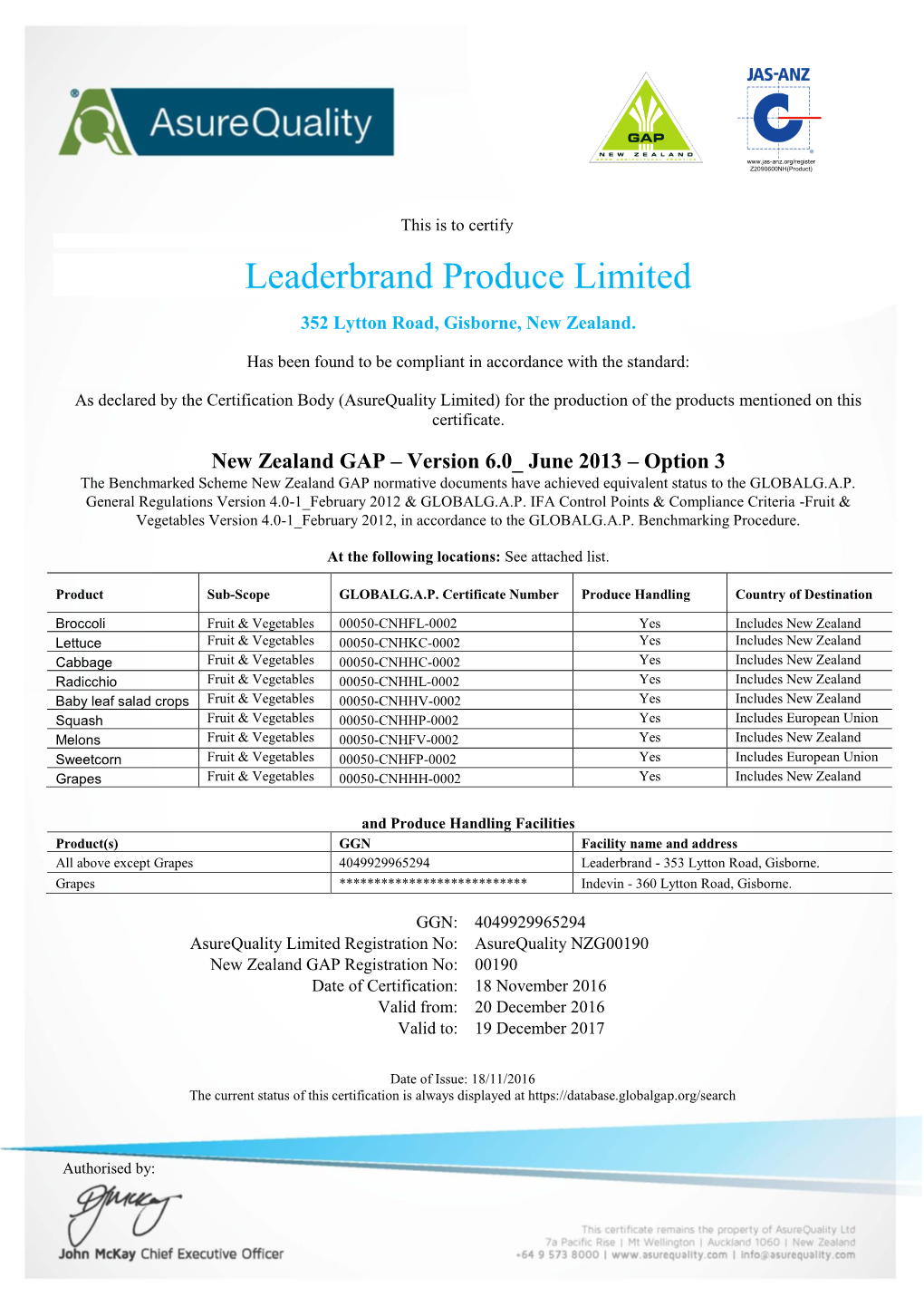 Leaderbrand Produce Limited