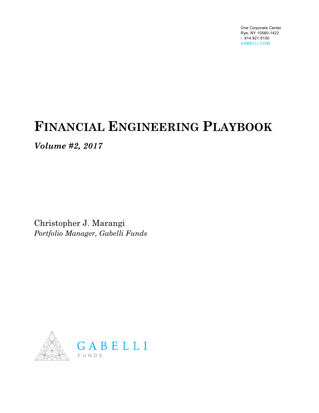 Financial Engineering Playbook