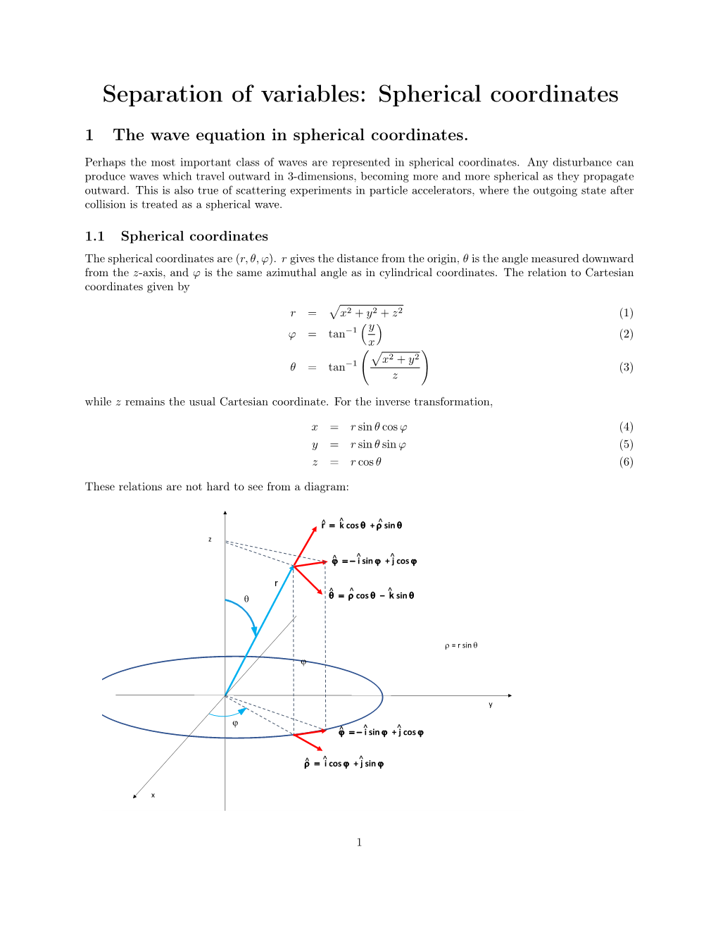 Separation of Variables: Spherical Coordinates