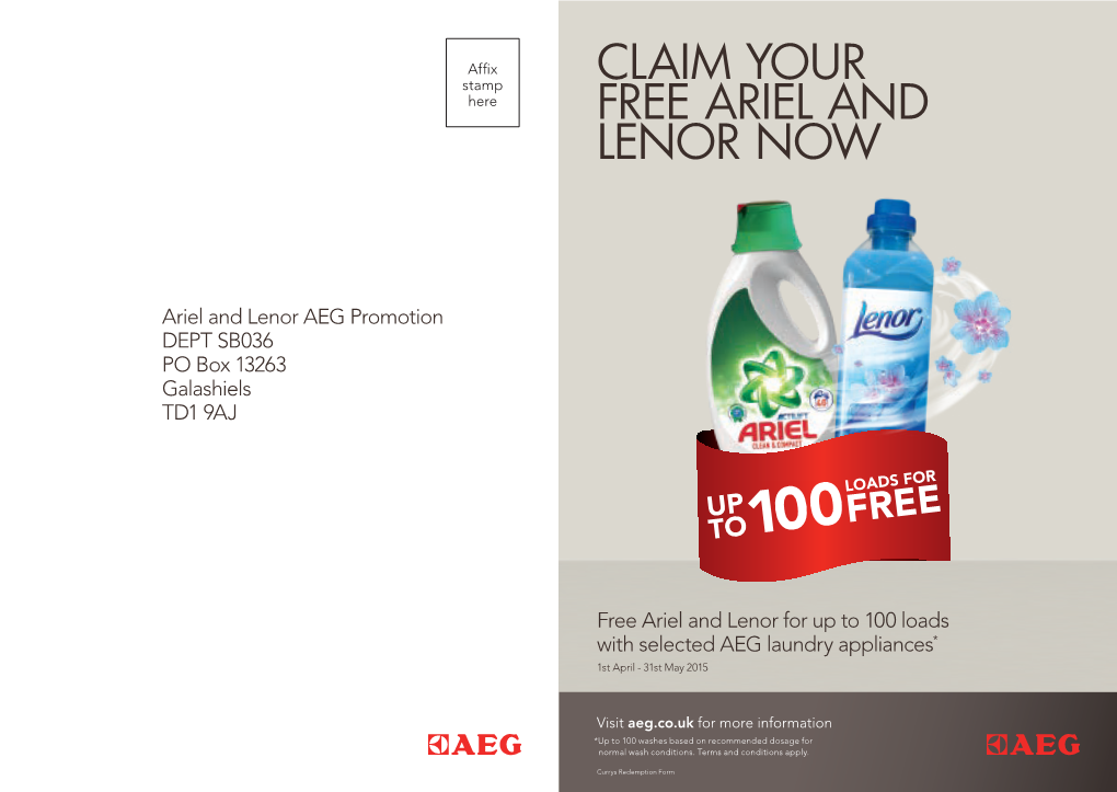 Claim Your Free Ariel and Lenor