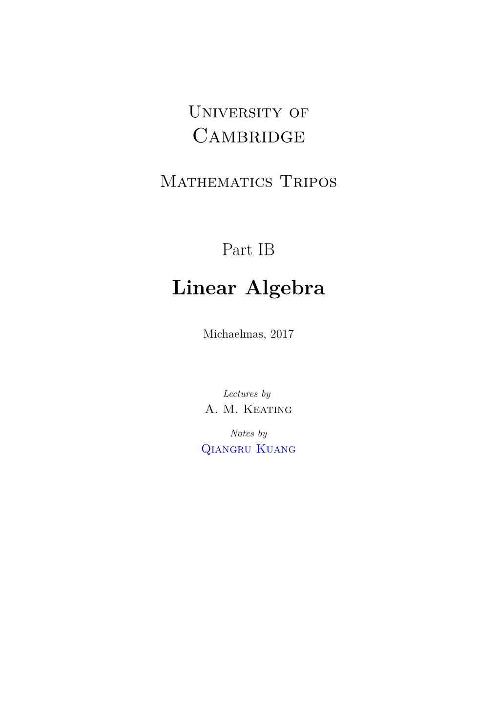 Linear Algebra