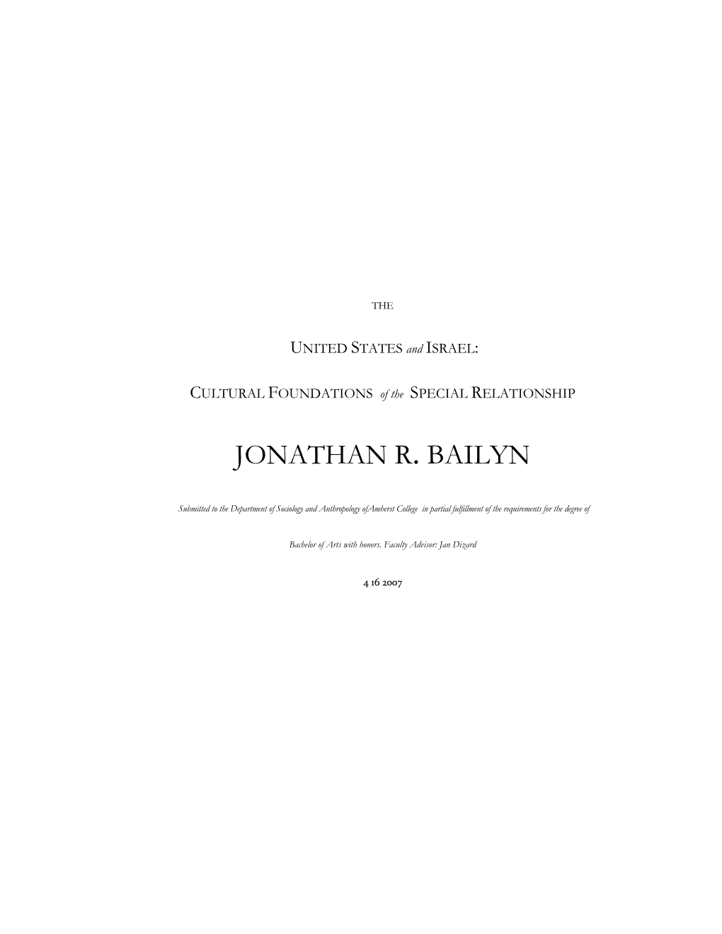 Jonathan R. Bailyn