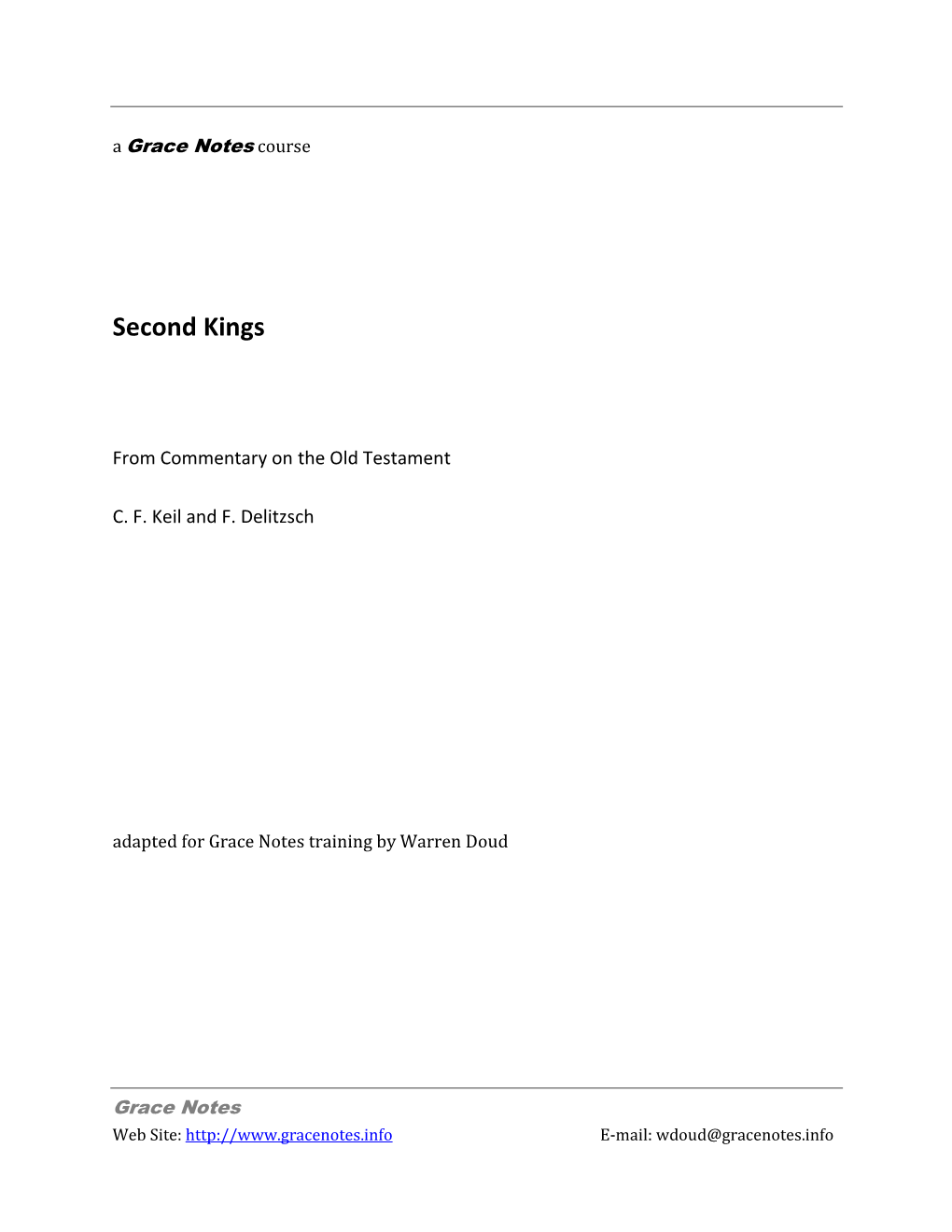 2 Kings - Keil and Delitzsch Contents