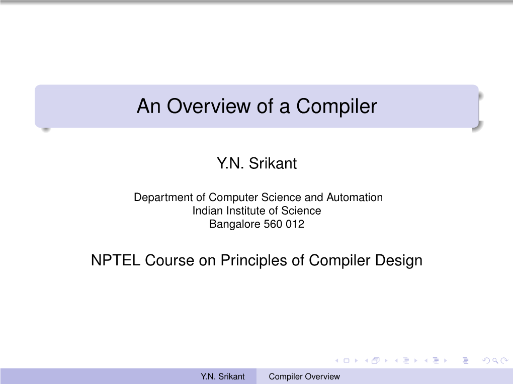 An Overview of a Compiler