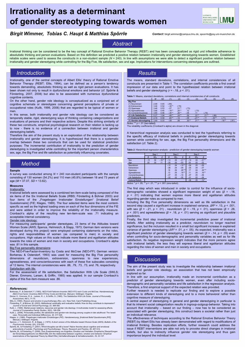 Irrationality As a Determinant of Gender Stereotyping Towards Women