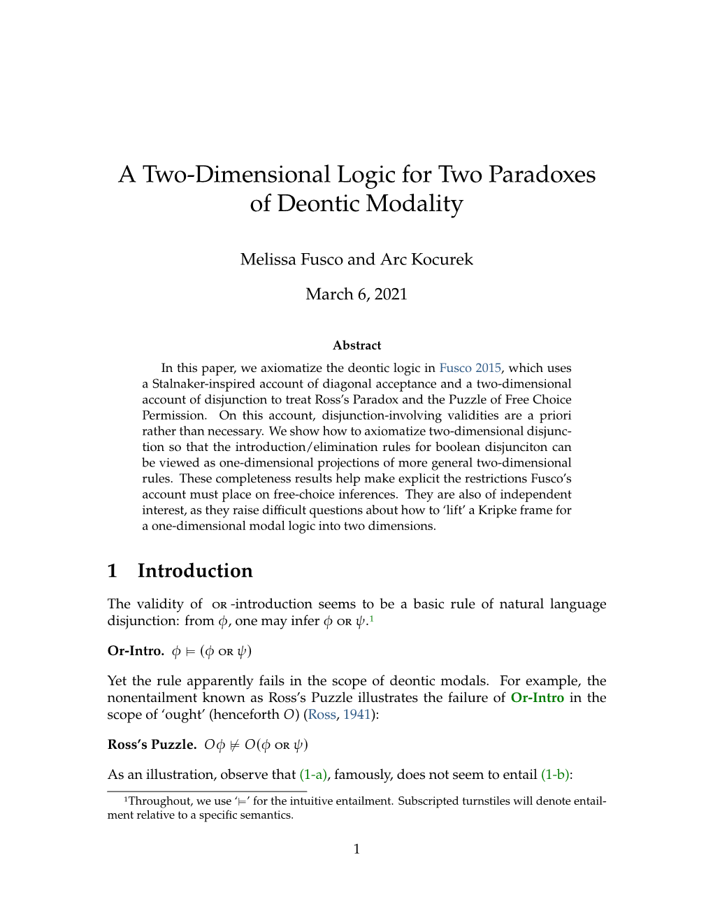 A Two-Dimensional Logic for Two Paradoxes of Deontic Modality