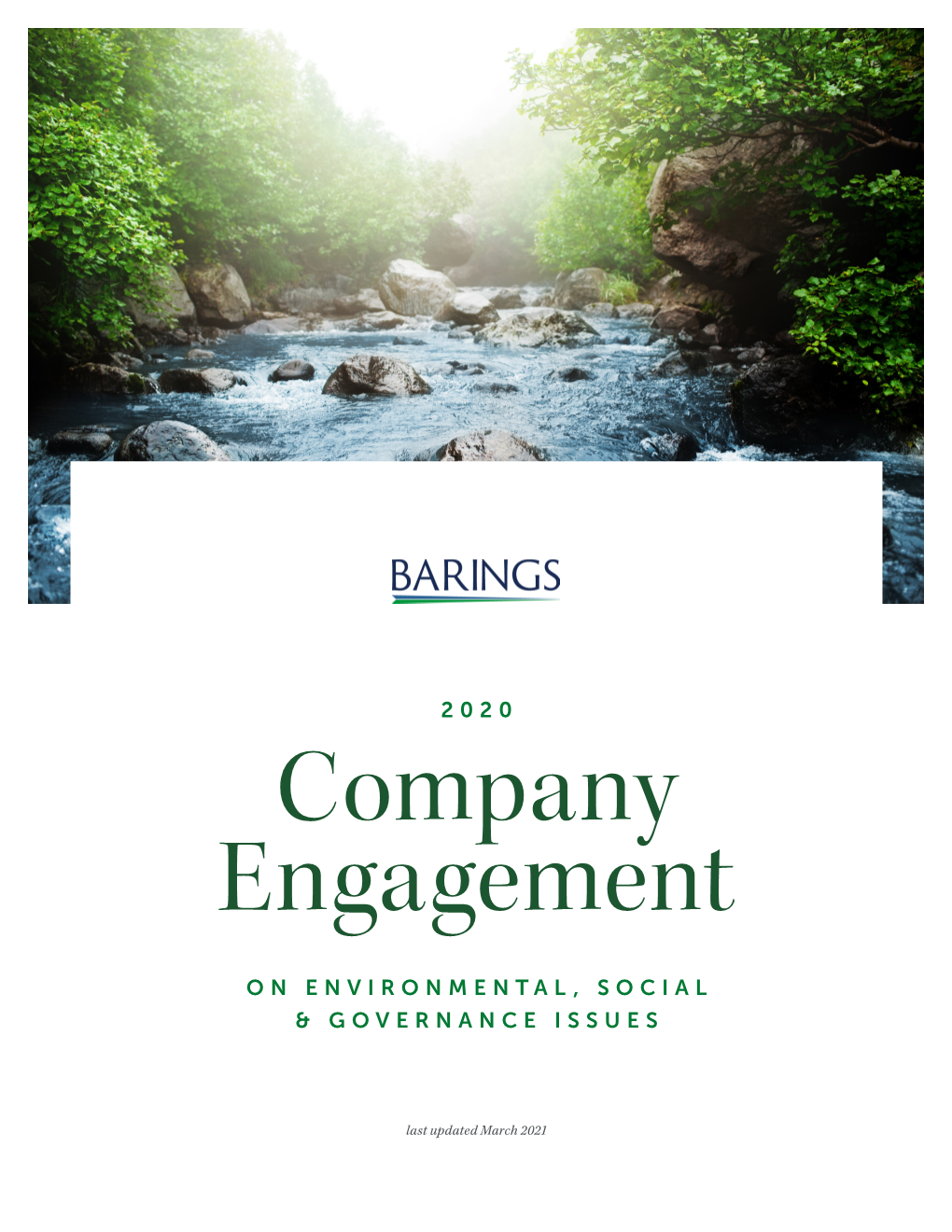 2020 COMPANY ENGAGEMENT on ESG ISSUES | 2 Environmental Continued