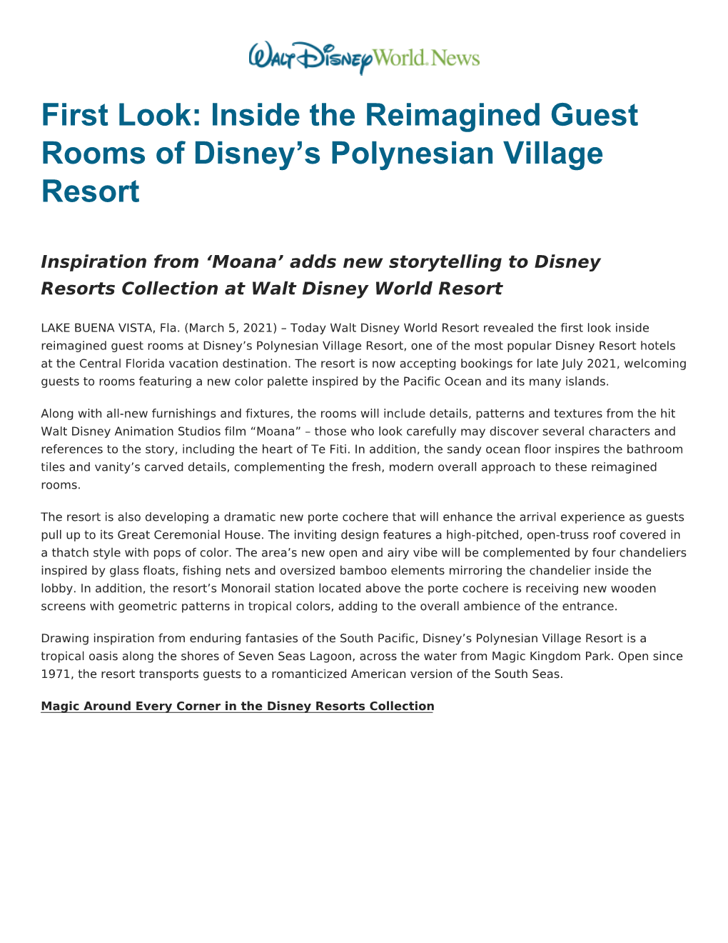 Inside the Reimagined Guest Rooms of Disney's Polynesian Village Resort